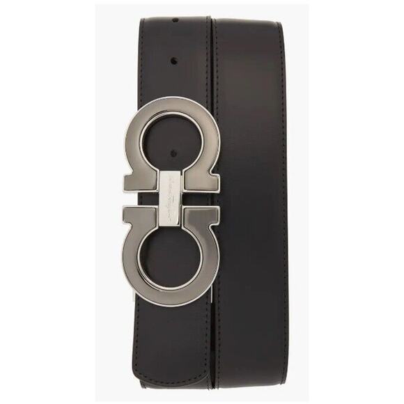 Ferragamo Men's Leather Belt Brown/Black Reversible Size 30 Current Season